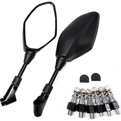 1 Paire Retroviseur Moto Embout de Guidon, Universel Réglable Rétroviseurs Latéraux de Moto, Moto Miroir Compatible (1/3)