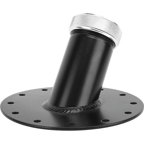 Ortviai Tuyau de remplissage pour cellule à combustible 45° avec base en acier à 12 boulons et capuchon en aluminium noir