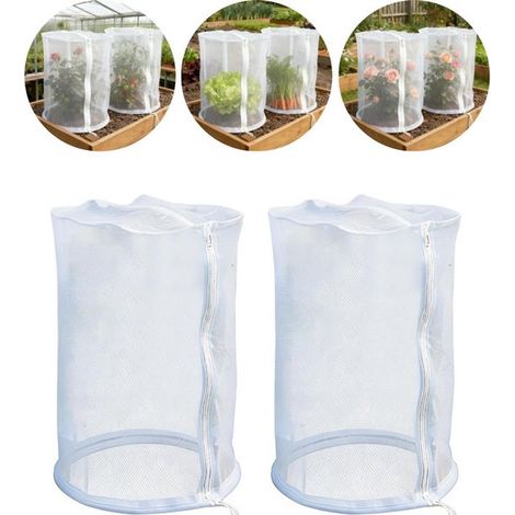 Wiederverwendbare Pflanzenschutzhüllen mit Reißverschluss (2er-Pack, 60x60x120 cm) – Atmungsaktives Netzgewebe gegen Vögel, Insekten und Haustiere (1/5)