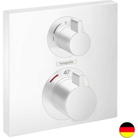 Hansgrohe Ecostat Square - Grifo termostático empotrado para 2 aparatos, blanco mate 15714700 (1/5)