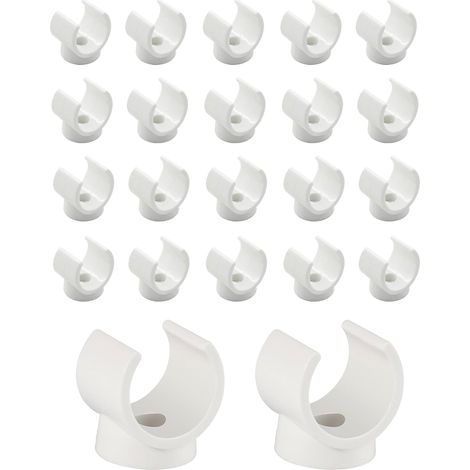 Clips PEX de 16 mm, supports de tuyau à suspendre – support tuyau arrosage, 20 pièces de crochets en U, supports de tuyau d’eau, colliers de tuyau, tuyau vide adapté pour vissage (1/5)