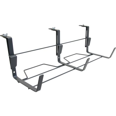 Support jardinière fixations réglables fer plat anthracite 60x18 cm (1/3)