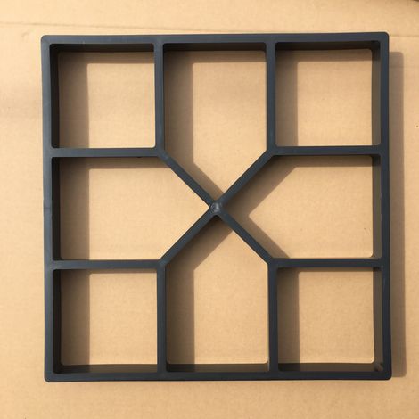 Moule à pavés carré 40 cm en plastique DIY pour béton, ciment, chemin de jardin, moule manuel pour sol extérieur, modèle Mold-5 (1/4)