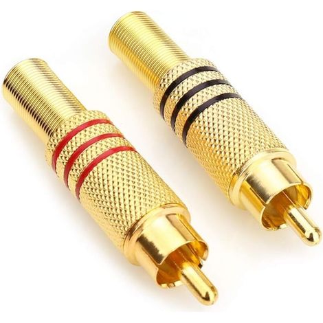 Gold Plated RCA Phono Speaker - 2 Screw AV Cinch Audio Connectors for Multimedia and Video Monitoring