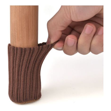 24 pièces chaussettes antidérapantes pour pieds de chaise, évitent les rayures et réduisent le bruit, (marron) 74 cm
