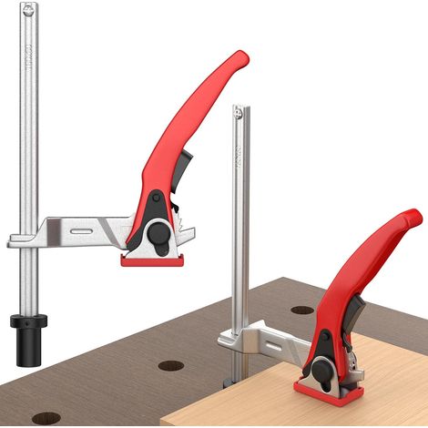 Serre-Joints de Table en Acier Outillage Pince Étau avec Poignée à Levier, Blocage Rapide Capacité 160 mm Profondeur Gorge 60 mm pour Meulage, Coupe