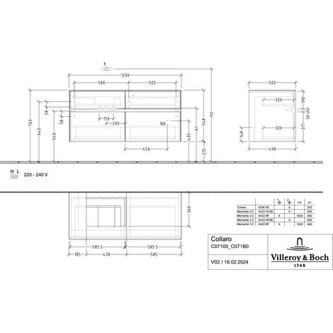 Villeroy & Boch C071B0VM WTUS Collaro C071B0 1200x548x500mm m.