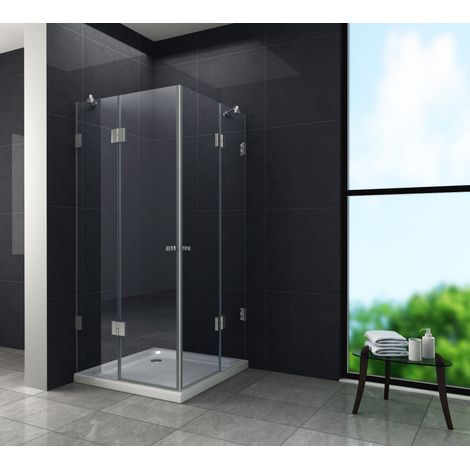 rahmenlose Duschkabine LUXORLINE 120 x 120 x 195 cm ohne Duschtasse (1/4)