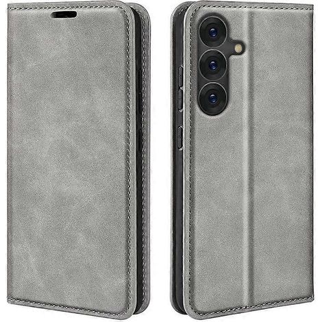 Étui portefeuille pour téléphone en cuir doux au toucher (gris) Gris (1/5)