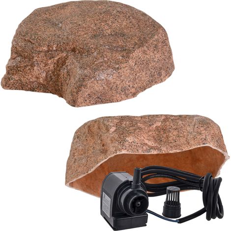 Faux rocher de jardin S-06 extra plat pour regard 42 cm rouge (1/5)