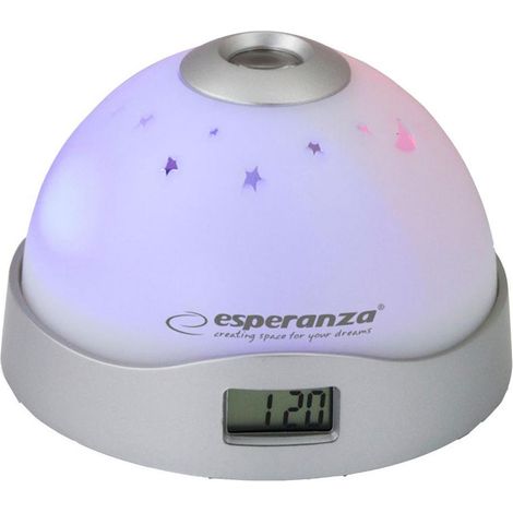Northix Reloj de mesa con proyector LED blanco 9,8x6,4 cm
