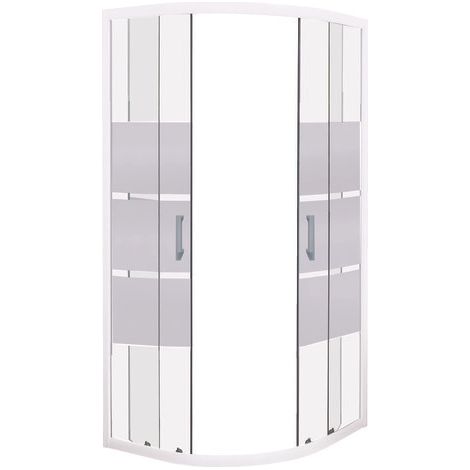 ONDEE ZEN - Porte de douche MISSI - Coulissante 1/4 Cercle - Finition Blanc - 90x185cm