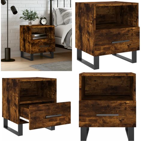 Nachttisch Räuchereiche 40x35x47,5 cm Holzwerkstoff - Nachttisch - Beistelltisch - Wohnzimmermöbel - Holzmöbel - Braun - Home & Living (1/5)