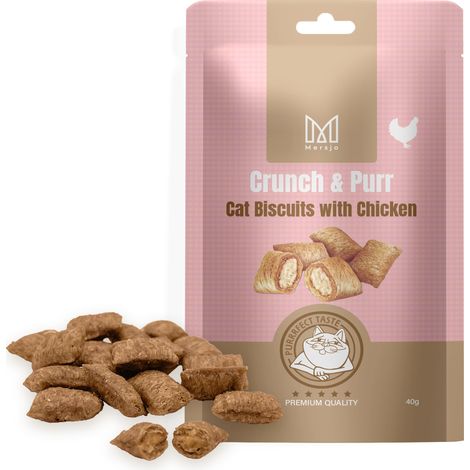 Snack per gatti - Crunch & Purr: Biscotti morbidi al pollo Mersjo 40 g