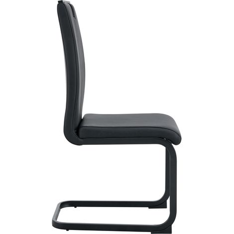 Ensemble repas avec table ronde imitation marbre blanc et 2 chaises noires en PU au design moderne (1/5)