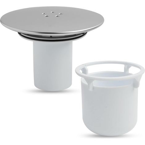 Bonde de Douche, Couvercle de vidange de Douche, Capot Bonde Universelle, Prise de Douche Chromé, Remplacement de Couvercle de Prise de Drain de Douche, Fermeture Anti-odeurs, Débit Rapide (1/5)