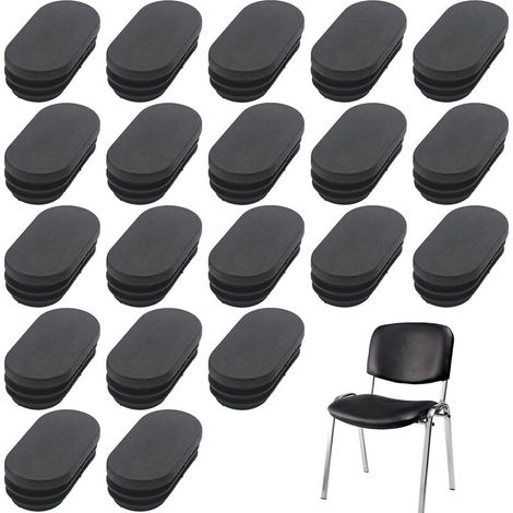 Bouchon Pied de Chaise Ovale 15x30mm 20x40mm 24pcs, Embout Chaise, Bouchons à lamelles, Bouchons en Plastique Ovale pour Pieds de Meuble Trampoline Armoire Chaise (15x30mm) (1/5)