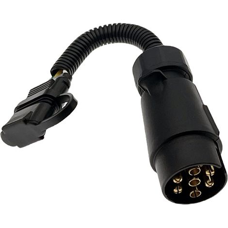 Anhängerkabel-Adapter-Buchse, 7 rund, EU auf 4-polig, für die Verkabelung von Wohnmobil-Leuchten, US-Anschluss, ABS-Messing-Flachstecker