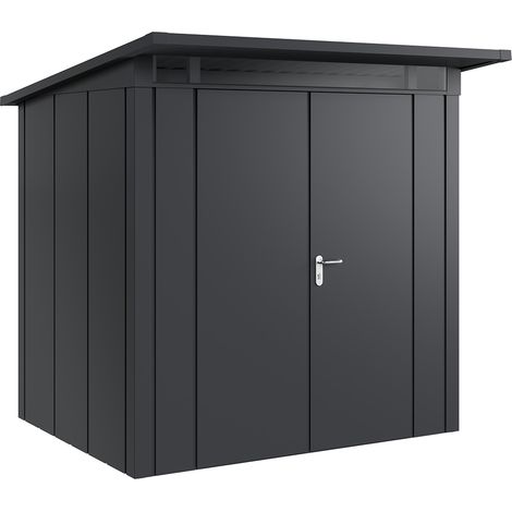 Hörmann Metall-Gerätehaus "Juno" mit Pultdach, JPD4 - Design, 214 x 166 cm (B x T), anthrazit, 2-flüglige Tür (1/5)