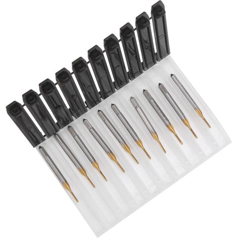 Satz mit 10 Gewindebohrern M1,2 x 0,25 aus HSS-Schnellarbeitsstahl, titanbeschichtet, grobes metrisches Gewinde, japanische Norm, 0,25 mm Steigung (1/5)