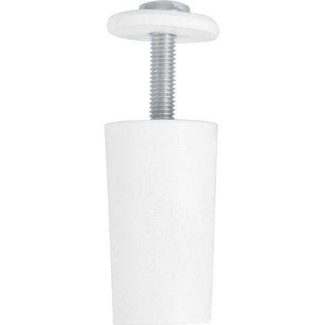 Butée pour volets roulants en plastique blanc – Amortisseur avec vis M5 antirouille – Résistante aux intempéries – Longueur 40 mm (1/3)