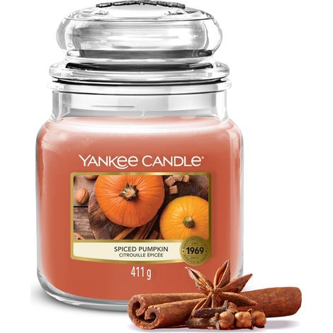 Bougie parfumée Pot moyen Citrouille épicée Bougies à longue durée de combustion jusqu'à 75 heures Cadeaux pour femmes (1/5)