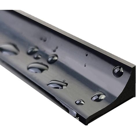 Barrière de douche pliable, joint de porte de douche, barrière d'eau en silicone pour la séparation humide et sèche, pour la cuisine et la salle de bain (2 m, noir) (1/5)