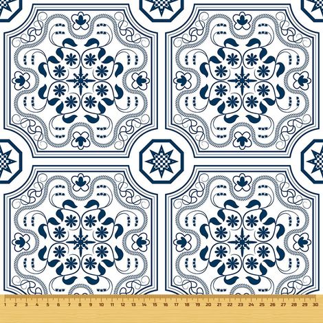 Telas decorativas para exteriores oxford - Motivo Portugal patrón geométrico I DR050 (1/5)