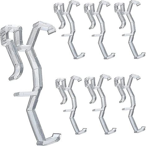 Einzelhandelspackung mit 10 Stück 2-Zoll-Vorhangclips für Jalousien, Vertikaljalousien und Vorhangpositionierungsclips. (1/5)