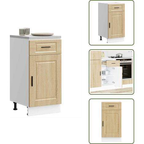 Madera de ingeniería - vidaXL Mueble bajo de cocina porto roble sonoma madera reconstituida - Muebles de cocina