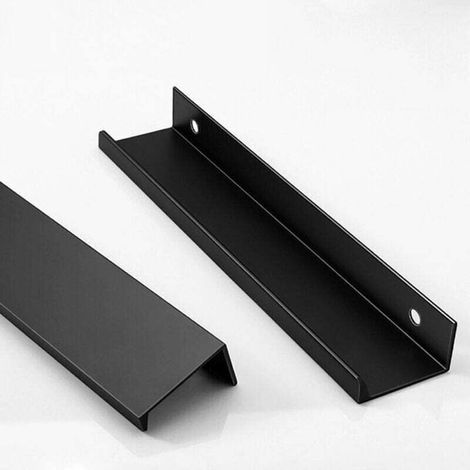 Poignée invisible - étagère murale - étagère murale noire - Poignée minimaliste moderne noire sans perçage pour armoires et placards (1/5)