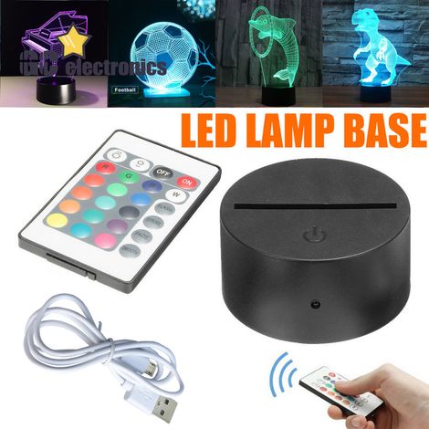 3D-LED-Nachtlichtsockel, 7-farbiges USB-Touchpanel, Fernbedienung