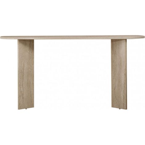 Console moderne en aggloméré effet travertin – Dimensions 150x35x70 cm – Panneaux mélaminés – Meuble design pour entrée ou salon