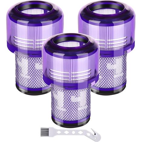 Filtre pour Dyson V12, Pack de 3 Filtre de rechange lavable pour Dyson V12 Slim Absolute Extra, Total Propre, Pièce de rechange d’aspirateur moelleux pour 971517-01 (1/5)
