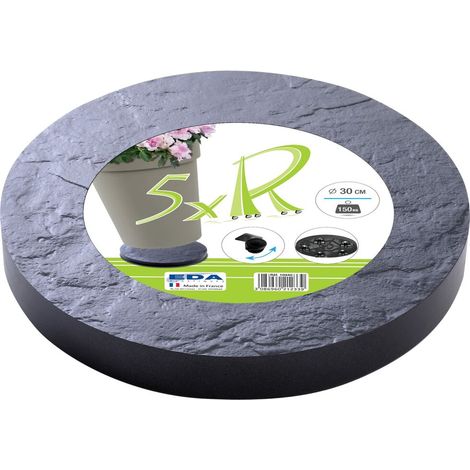 Soporte rodante redondo gris, H,3 x L,30 cm - Roule Pot - Eda (1/5)