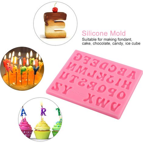 Moules en silicone pour lettres majuscules et chiffres, moules à gâteaux en fondant, moules à gâteaux au chocolat (1/4)
