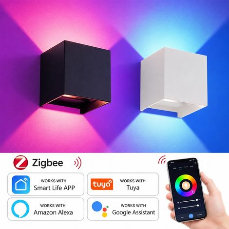 Tuya Applique da Parete a LED con Luce Regolabile Up & Down Smart Zigbee  Nero (1/5)
