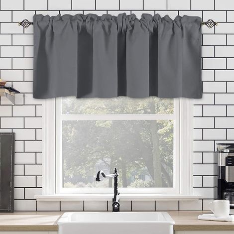 Valance - Polyester - 145 x 45 cm - Pour Fenêtre Cuisine Salle De Bain Chambre Salon Café - 1 Pièce (1/5)