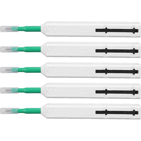 Lot de 5 stylos de nettoyage pour connecteurs à fibre optique – Plus de 800 utilisations – Nettoyeur de fibre optique pour connecteurs SC, ST et FC de 2,5 mm (1/5)