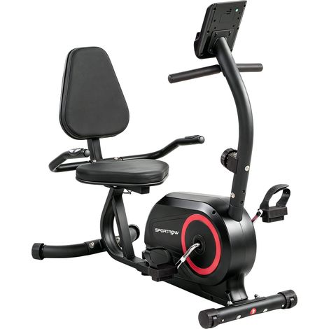 Vélo d'appartement domestique avec 8 niveaux de résistance réglables, frein magnétique, application, capteur de pouls, écran LCD et sangles de pieds (1/5)