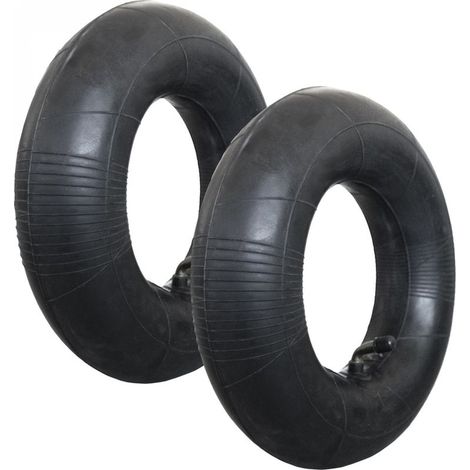 Lot de 2 chambres à air valve coudée pour brouette, diable, chariot, tondeuse ou autre - 4.8 / 4.00 - 8 - Linxor (1/4)