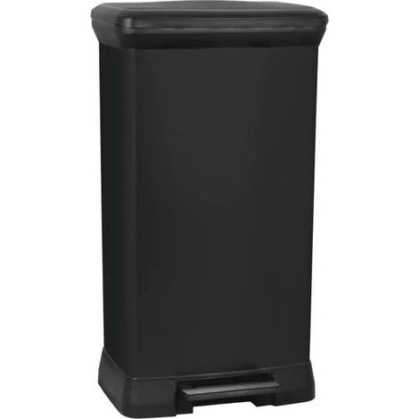 Curver Deco Bin Metalics Abfallbehälter Schwarz 50 Liter