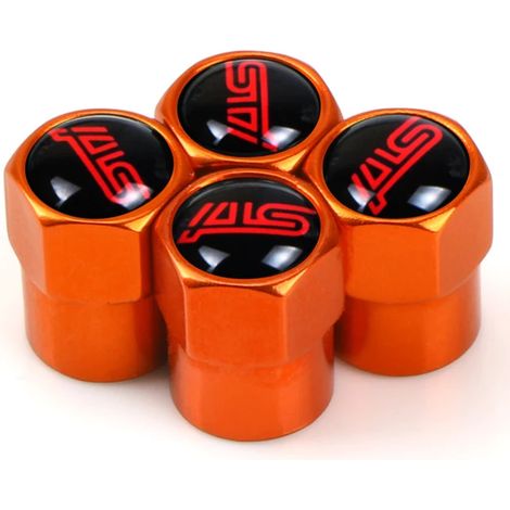 (Lot de 4 dorés) 4 bouchons de valve de pneu compatibles avec STI Impreza et Ester Tribeca XV. Accessoires auto. (1/5)
