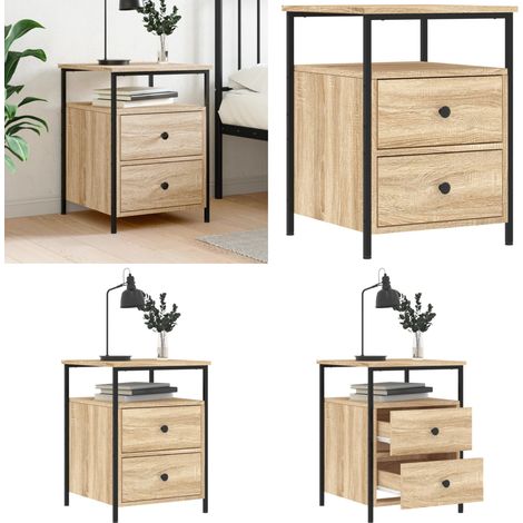 Nachttisch Sonoma-Eiche 44x45x60 cm Holzwerkstoff - Industrielles Design - Nachttisch - Wohnzimmerdeko - Holzwerkstoff - Eichefarben - Home & Living (1/5)