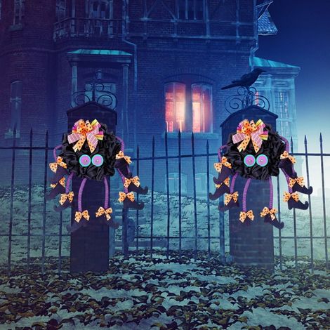 Couronne D Halloween - 22 Pouces - Pour Porte D Entrée Fenêtre Intérieur Extérieur - Avec Jambes De Sorcière - 1 Pièce (1/5)