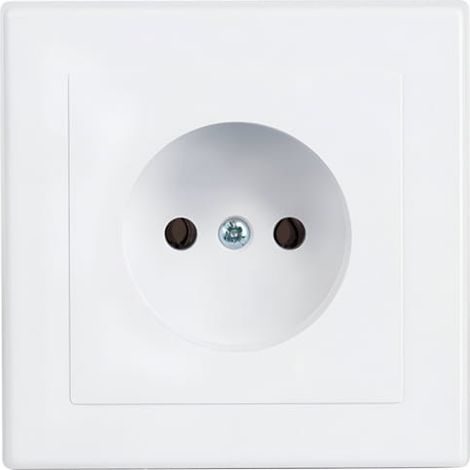 Base individual sin toma de tierra IP20 16A 250V Empotrar Blanco (1/2)
