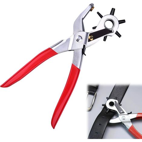 Pince Perforatrice,Pince à Poinçon Perforatrice Robuste,Pince a Trouer Le Cuir avec Règle,Trous Cinture Pince pour Cuir Ceintures,Ceinture Puncher Trou Perforateur pour Papier (1/5)