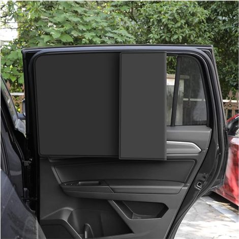 Pare-soleil latéral pour vitres de voiture – Tissu occultant titane-argent – Installation rapide avec 10 aimants – Protection contre chaleur et UV