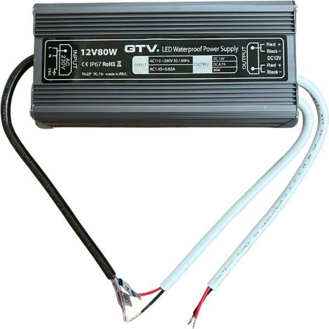 Transformateur LED étanche, 80 W, IP 67, 12 V CC (1/4)