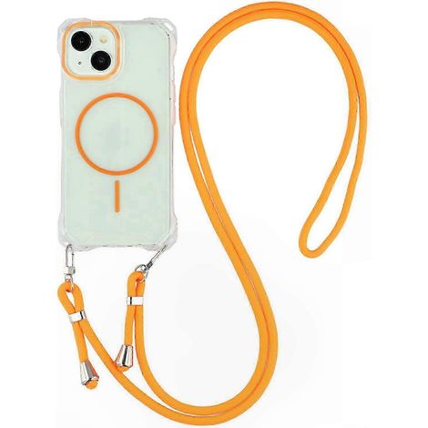 Magnetische Handyhülle mit Trageschlaufe für iPhone 15, verstärkter Fallschutz, Rückseite aus TPU und PC, robuste und leichte Hülle (1/5)